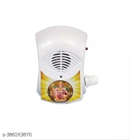 Electric Hanuman Chalisa & Gayatri Mantra Pooja Box, plastic, plug-and-play spiritual devotional bell (6cm x 6cm x 6cm), Indian origin