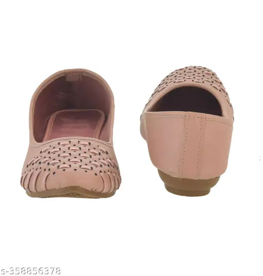 Synthetic laser cut belly bellerinas for women & girls - Prime collection, closed back style, various sizes from IND-4 to IND-9