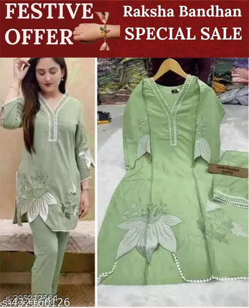 Women's Rayon Embroidered Cut Work Co-Ord Set, heavy embroidery and elegant two-piece fashion set in solid net, suitable for various sizes M-XXL. Indian handcrafted embroidery on display