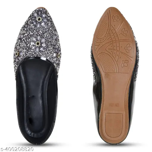 Multicolor synthetic leather trend bellies for women - textured ballerinas, slip-on design (sizes: IND-5, 6, 7, 8, 9)
