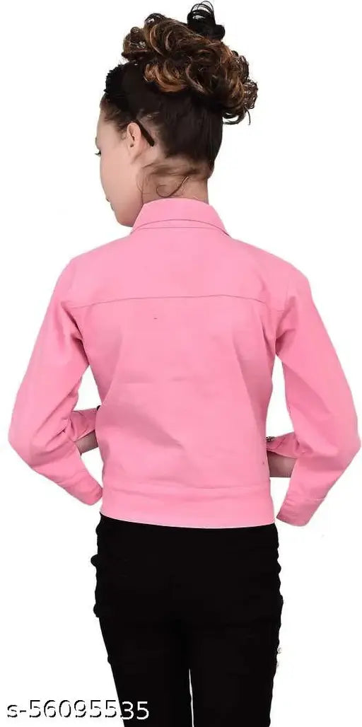 Pink nylon three-quarter sleeve jacket from 1KID COLOR trendy denim for kids on display rack