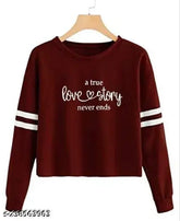Stylish Love-STORY printed cotton full sleeve t-shirt for women & girls (Pack of 1), available in various sizes S-XL, perfect for summer or casual occasions