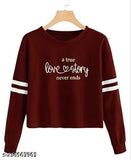 Stylish Love-STORY printed cotton full sleeve t-shirt for women & girls (Pack of 1), available in various sizes S-XL, perfect for summer or casual occasions