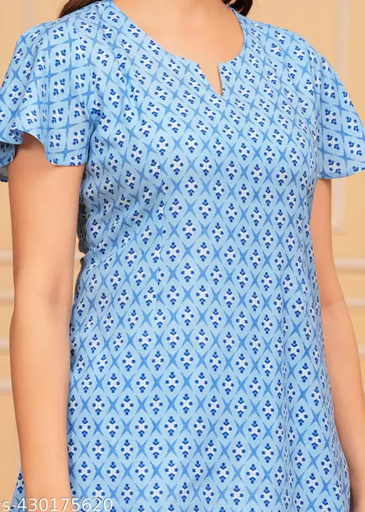 Women's rayon printed night set suit, soft nightdress for women and girls - trendy coord set in high demand
