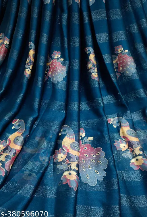 Chiffon Moss Pedding Discharge Pattern Kalamkari Print Saree, soft, smooth, free size, India origin