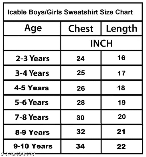 Wool print sweatshirt for boys, 2-3, 3-4, 4-5, or 8-9 years, Made in India