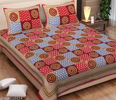 Queen Size Cotton Bed Sheet with Pillow Covers (ABHACLOTHO 144 TC), features ethnic motifs, anti-allergic, eco-friendly, durable for summer use