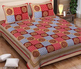 Queen Size Cotton Bed Sheet with Pillow Covers (ABHACLOTHO 144 TC), features ethnic motifs, anti-allergic, eco-friendly, durable for summer use