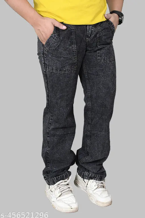 Solid denim men's jeans from India, size 28/30/32/34 for a perfect fit
