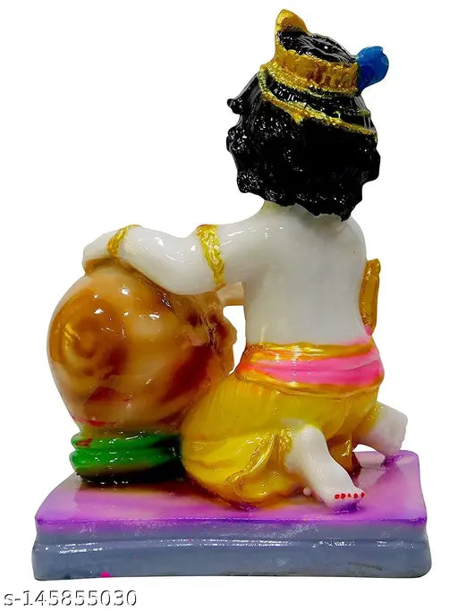 Handcrafted resin Krishna idol statue, 12 CM tall. Lord Krishna sculpture embodies love and joy, perfect for home decor or pooja mandir accessories
