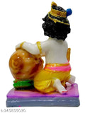 Handcrafted resin Krishna idol statue, 12 CM tall. Lord Krishna sculpture embodies love and joy, perfect for home decor or pooja mandir accessories