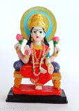 Colourful Marble Lord Laxmi Ji Statue, 13x10x3cm art showpiece for home decor and puja materials