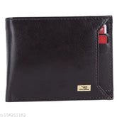 Faux leather men's wallet, solid pattern, 2 compartments, free size (11cm x 8cm), made in India