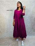 Georgette fabric Zikzak woven jacket Kurta - Indian-made, three-quarter sleeve, Georgette woven design, affordable quality, daily wear & occasion suitable