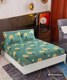 Elastic fitted cotton double queen size bedsheet, superfine abstract pattern, ideal for adult beds, net quantity: 1