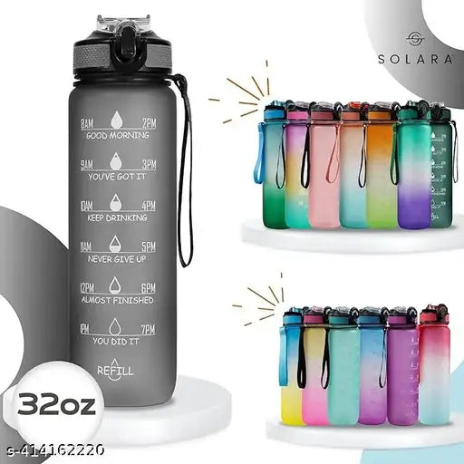 Multicolor leak-proof adult sports bottle, plastic, gym-friendly, non-toxic, sipper water bottle for office and school