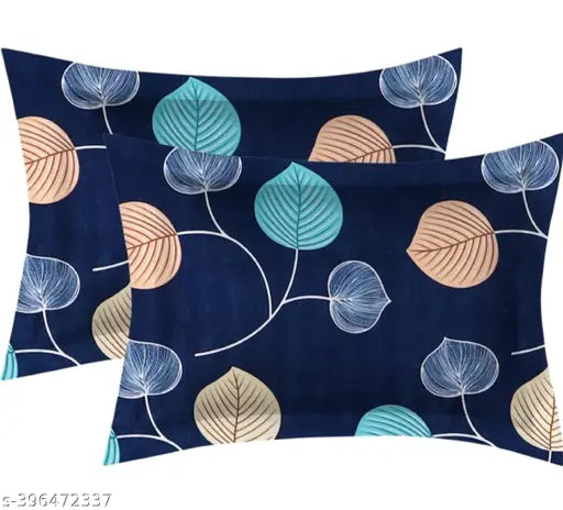 Superfine cotton botanical double bedsheet & 2 pillow covers, ideal for summer adult use. Made in India