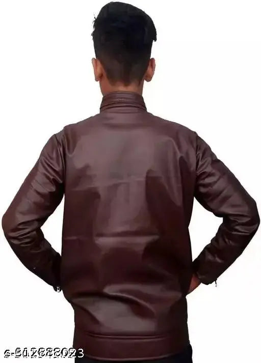Comfortable polyester leather jacket for kids, solid color style, suitable for 2-9 years