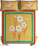 Jaipuri print 144TC cotton double bed sheet with 2 pillow covers, vibrant floral design ideal for summer use on adult beds, made in India