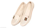Cream synthetic embellished loafers for women's casual and formal wear - premium quality TPR sole, breathable and cushioned footbed, handcrafted