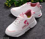 White synthetic mesh sneakers for kids, casual baby doll style with lace-up fastening