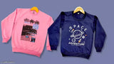 Multicolor pack of 2 Cottbray Kids printed full sleeves round neck sweatshirts for boys and girls (size: 3-4 years to 7-8 years), cotton blend material for winter warmth
