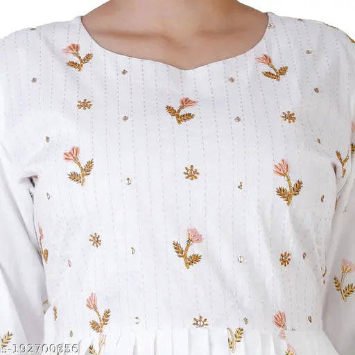 Rayon three-quarter sleeve printed top for girls and women, vibrant Indian print