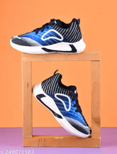 Blue mesh and PVC lace-up shoes - Stylish multicolor, comfortable sneakers for boys, suitable for casual or party wear