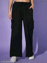 Solid cotton blend cargo pant for women by K N Fashion, Indian-made casual wear