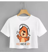 Cotton blend printed crop top for women, attractive casual wear from India