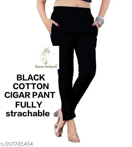 Solid cotton women's and girls' jeggings pants, stretchable for sizes 24-XXL. Indian-made fashion trousers