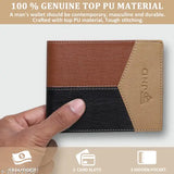 Faux leather tri-colored wallet, durable for men's essentials, well-crafted and stylish accessory
