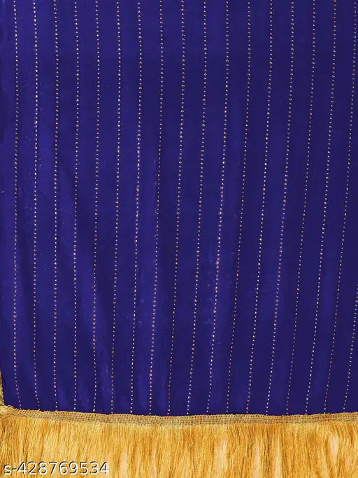 Chiffon Jhalar Saree, gold foil embellished with self-design matching brocade blouse piece, trending soft silk Party Wear for Diwali, Durga Puja, Raksha Bandhan, Navratri