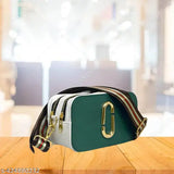 Stylish PU Leather Sling Bag with Detachable Clutch (Pack of 1). Versatile crossbody bag with adjustable strap, suitable for daily essentials. Solid-color design, compact size, and sturdy construction