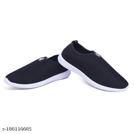 Striped mesh slip-on sports shoes by SUPEX for comfortable running, walking - size N4 to N9