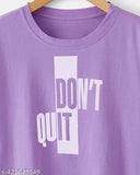 Purple cotton blend short-sleeve t-shirt with printed net design, size XL from India