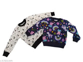 Cotton unisex sweatshirts for kids (2-3yrs), set of 2, printed net design from India