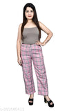 Baby Pink check cotton trouser pack, versatile for Indian summer, IFFI FASHION's custom-made innovation in clothing design