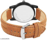 Brown synthetic leather strap stylish analog watch with black wayfarer sunglasses and King Cotton adjustable baseball cap - men's fashion accessories set