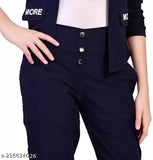 Navy blue cotton blend girls clothing set: jacket, t-shirt, pant (12m-15yrs), India