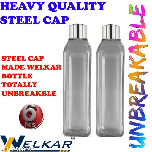 Crystal-clear, leak-proof, break-proof plastic fridge water bottle (1 litre), multicolour, ideal for office, school, college, gym, picnic, and home use