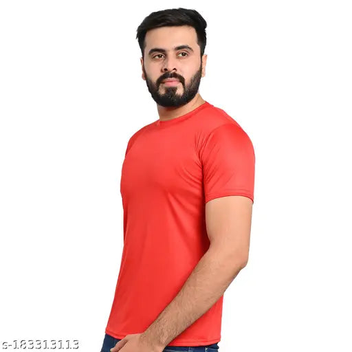 Reda-Black polycotton men's T-shirts (pack of 2), sweat-absorbent and versatile for sports, activewear, or casual use. Made in India