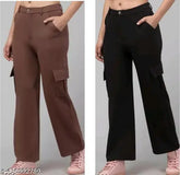 Cotton blend solid net party trousers for women, two pieces in sizes S and M, Indian origin