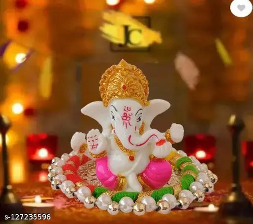 Meditating Ganesha poly resin feng shui showpieces, 4cmx7cmx6cm, Indian craftsmanship