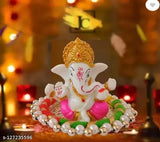 Meditating Ganesha poly resin feng shui showpieces, 4cmx7cmx6cm, Indian craftsmanship