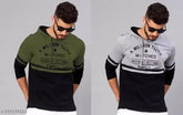 Black cotton hoodie men's t-shirt, printed design, long sleeves, lightweight & breathable
