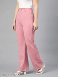 Trendy modern cotton blend solid trousers for women, size 26/28/30/32/34 (India)