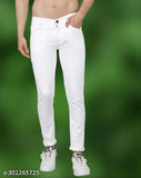 White denim skinny fit jeans for men by MARKVIEW, ideal for comfortable wear