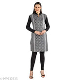 Woolen kurti, long sleeves, printed combo, unique women's fashion from BADOS Present, made in India