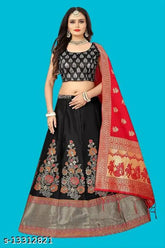 Golden poly-silk Bollywood Lengha Choli with zari embroidery, semi-stitched (40in/40in/2.35in), premium Indian fashion